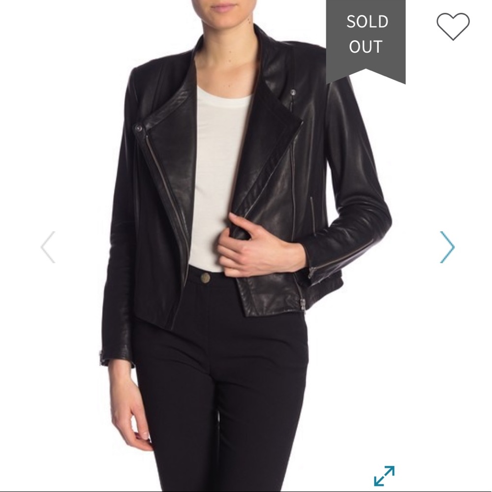 NWT Theory Phelan R 100% Leather Jacket Smooth, Black size Small